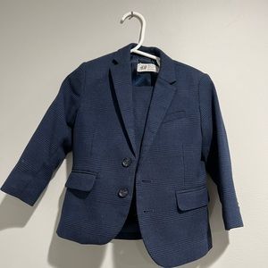 H&M blue plaid suit size 1/2-2.